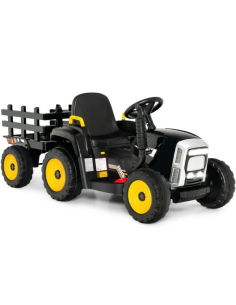 traktor elbil bil elektrisk børn udendørs legetøj udeleg indendørs sort