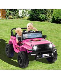 elbil bil elektrisk børn udendørs legetøj udeleg indendørs lyserød 2