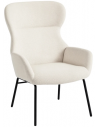 Lænestol i metal og polyester H103,5 cm - Sort/Cremehvid