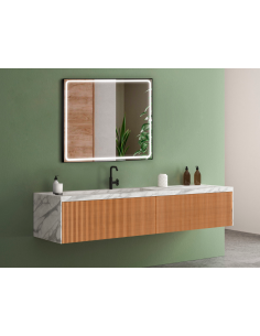 badeværelsesspejl vægspejl sort spejl lys belysning badeværelse vask håndvask led 2