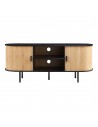TVEDE Tvbord i metal og MDF H55 x B140 x D40 cm - Sort/Natur