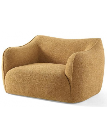 moderne lænestol stof gul stuemøbler design
