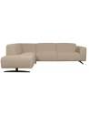 Rodano venstrevendt chaiselongsofa i metal og polyester 278 x 210 cm - Sort/Lergrå