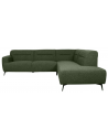Bolzano højrevendt chaiselongsofa i metal og bouclé 270 x 227 cm - Sort/Skovgrøn