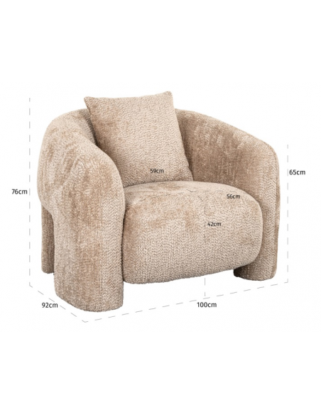 lænestol loungestol beige moderne design