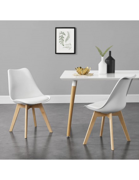 Spisebordsstol hvid nordisk skandinavisk design
