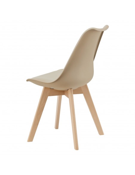 Spisebordsstol beige træ nordisk skandinavisk design