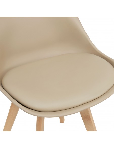 Spisebordsstol beige træ nordisk skandinavisk design