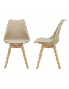 Spisebordsstol beige træ nordisk skandinavisk design