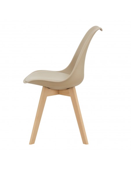Spisebordsstol beige træ nordisk skandinavisk design