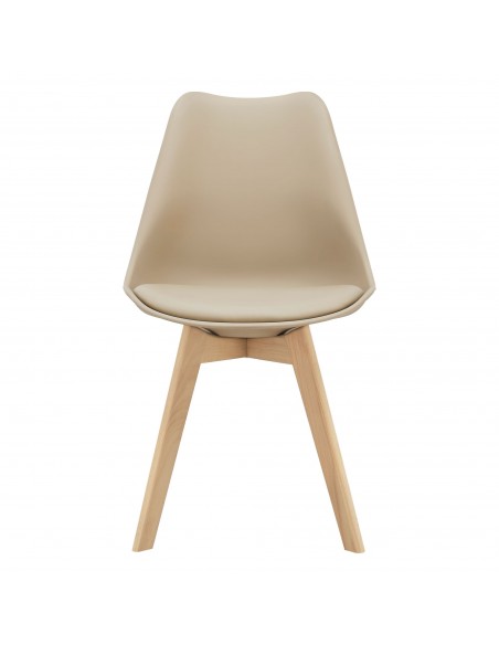 Spisebordsstol beige træ nordisk skandinavisk design