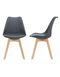 Spisebordsstol grå træ nordisk skandinavisk design