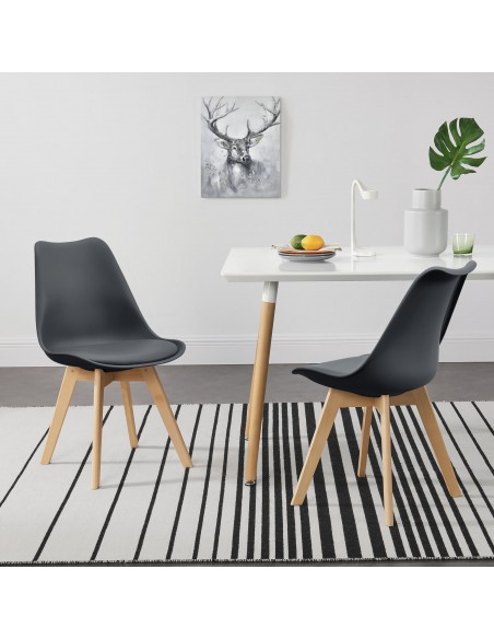 Spisebordsstol grå træ nordisk skandinavisk design