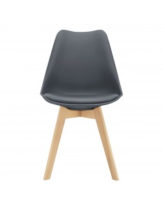 Spisebordsstol grå træ nordisk skandinavisk design 2