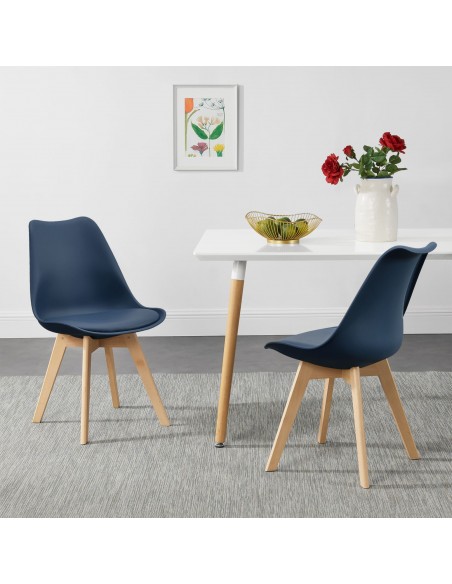 Spisebordsstol blå træ nordisk skandinavisk design