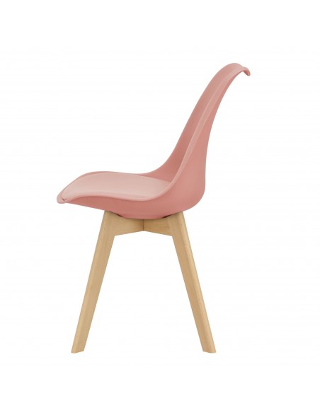 Spisebordsstol rosa pink lyserød træ nordisk skandinavisk design