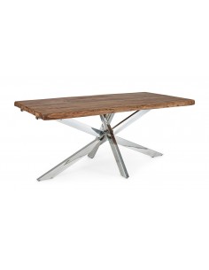 spisebord med udtræk tillægsplader rustikt moderne design industrielt træ massivt 2