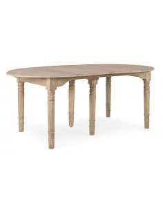 rundt klosterbord spisebord med udtræk tillægsplader rustikt design egetræ træ massivt 2