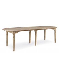 rundt klosterbord spisebord med udtræk tillægsplader rustikt design egetræ træ massivt