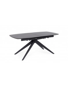 spisebord med udtræk tillægsplader moderne design glas sort 2