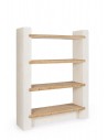 ALBI Bogreol i MDF H180 x B140 x D40 cm - Sandblæst/Natur