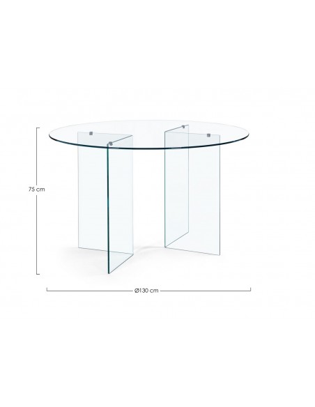 rundt spisebord glas 130 moderne design butiksindretning