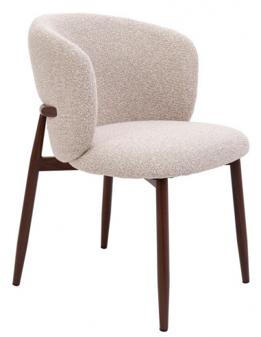 sort spisebordsstol bouclé moderne design armlæn træ