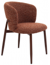 AMALIE Spisebordsstol i stål og bouclé polyester H80,5 cm - Valnød/Terracotta