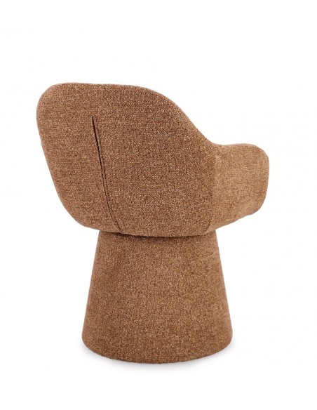 spisebordsstol med armlæn og drejefod bouclé moderne design