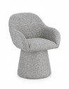 TARA Spisebordsstol med armlæn og drejefod i bouclé polyester H81,5 cm - Grå