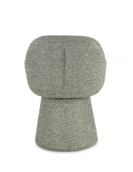 grøn spisebordsstol med armlæn og drejefod bouclé moderne design