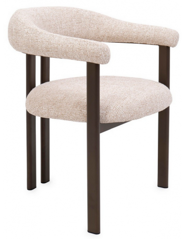 sort spisebordsstol med armlæn bouclé moderne design