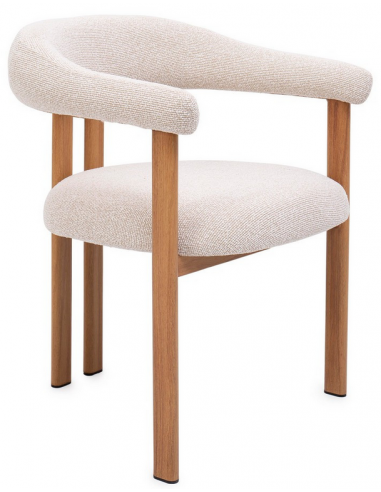 spisebordsstol med armlæn bouclé moderne design træ