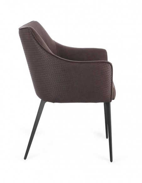 spisebordsstol med armlæn læder moderne design sort