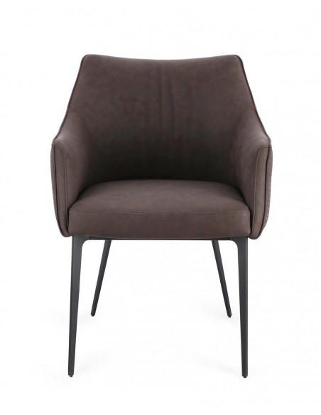 spisebordsstol med armlæn læder moderne design sort