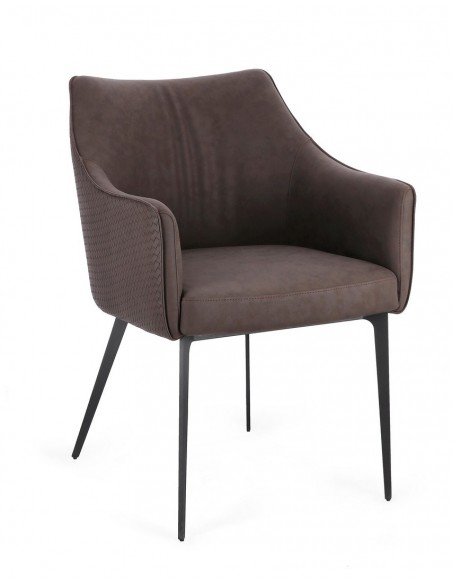 spisebordsstol med armlæn læder moderne design sort