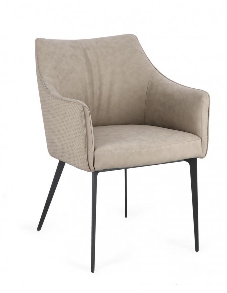 spisebordsstol med armlæn læder moderne design grå