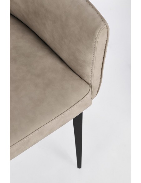 spisebordsstol med armlæn læder moderne design grå