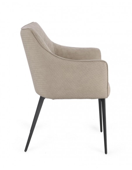 spisebordsstol med armlæn læder moderne design grå