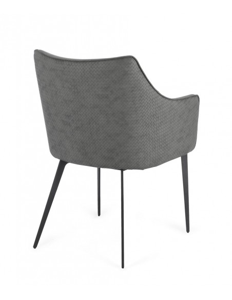 spisebordsstol med armlæn læder moderne design grå