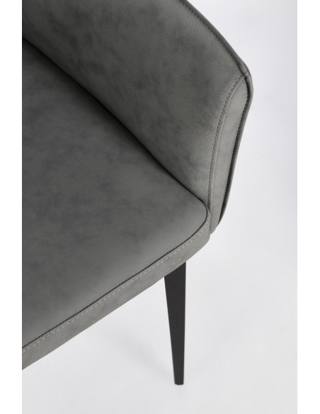 spisebordsstol med armlæn læder moderne design grå