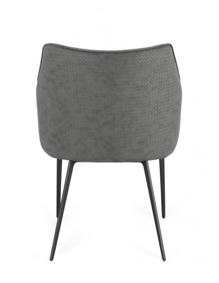 spisebordsstol med armlæn læder moderne design grå