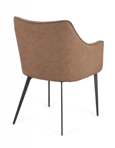 spisebordsstol med armlæn læder moderne design brun