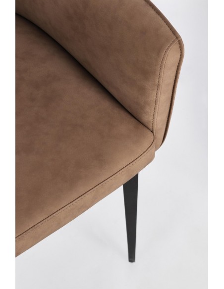 spisebordsstol med armlæn læder moderne design brun
