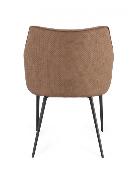 spisebordsstol med armlæn læder moderne design brun