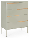 NATHAN Kommode i stål og MDF H105 x B80 cm - Sandgrå/Natur