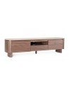 KIEL Tvbord i valnøddefinér og travertin H45 x B180 x D39,5 cm - Valnød/Travertin