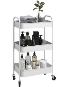 rullevogn metal serveringsvogn køkkenvogn hvid