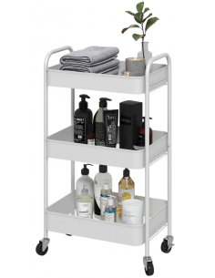 rullevogn metal serveringsvogn køkkenvogn hvid 2