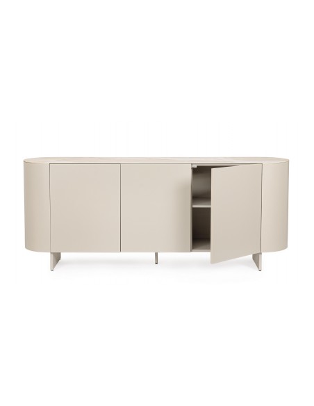 skænk sideboard beige træ moderne design stuemøbler